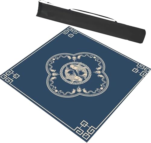 dvkGKLVq Mahjong-Matte, Mahjong-Matte, Spieltisch, universelle Mahjong-Tischmatte, rutschfeste, geräuschreduzierende Brettspielmatte(Blue 1,23.6x23.6inch/60x60cm) von dvkGKLVq