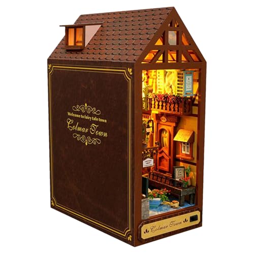dzqad Book Nook Bausatz Für Erwachsene - Holz 3D Kreativ Puzzle Statue,LED Buch Nische Haus Modell für Leseraum Schlafzimmer Kinderzimmer Klassenzimmer Spielzimmer Kinder und Erwachsene Weihnachten dzqad Book Nook Bausatz Für Erwachsene - Holz 3D Kreativ Puzzle Statue,LED Buch Nische Haus Modell für Leseraum Schlafzimmer Kinderzimmer Klassenzimmer Spielzimmer Kinder und Erwachsene Weihnachten von dzqad