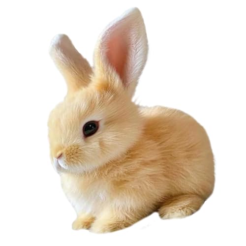 dzqad Osterhase Plüschtier, Osterhase Plüschtier, Hasens Kuscheltiere, Realistic Bunny Toy, Interaktive gefüllte Hasenplüsch, Realistisches Kaninchen Elektronisches Haustier, Gelb von dzqad