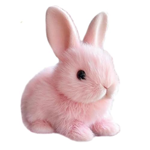 dzqad Osterhase Plüschtier, Osterhase Plüschtier, Hasens Kuscheltiere, Realistic Bunny Toy, Interaktive gefüllte Hasenplüsch, Realistisches Kaninchen Elektronisches Haustier, Rosa von dzqad