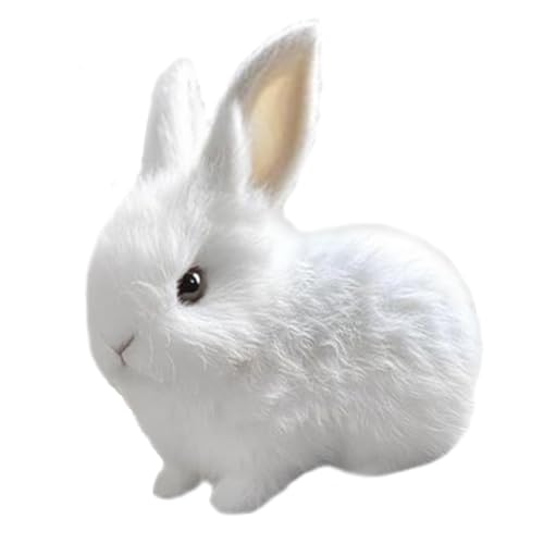 dzqad Osterhase Plüschtier, Osterhase Plüschtier, Hasens Kuscheltiere, Realistic Bunny Toy, Interaktive gefüllte Hasenplüsch, Realistisches Kaninchen Elektronisches Haustier, Weiß von dzqad