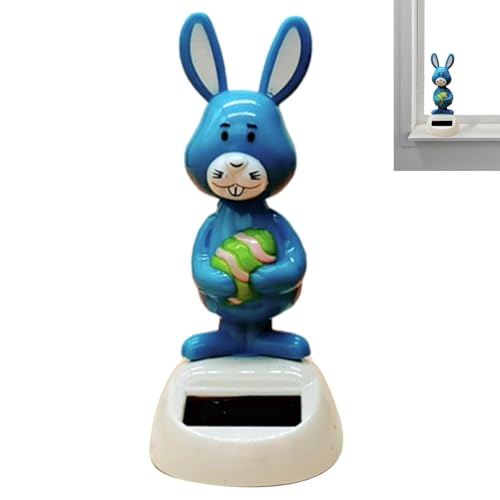 dzqad Solar Tanzender Osterhase, Solar Wackelkopfhase | Solartanzfiguren - Solarbetriebenes Spielzeug, Hasenstatue mit schüttelndem Kopf, tanzendes Spielzeugkaninchen mit schüttelndem Kopf, von dzqad