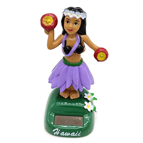 dzqad Solar Wackelfiguren Tanzende Solarfigur hu la Girl Hawaii Mädchen Solar Wackel Figur Tanzende Solarfigur Hawaii Solarbetrieben Tanzende Figur Für Fensterbank Auto Büro (E) von dzqad