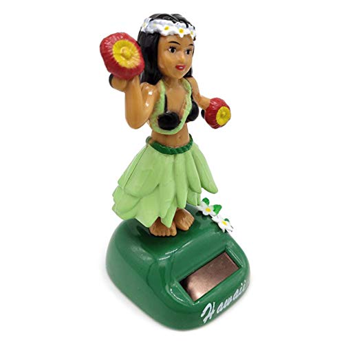 dzqad Solar Wackelfiguren Tanzende Solarfigur hu la Girl Hawaii Mädchen Solar Wackel Figur Tanzende Solarfigur Hawaii Solarbetrieben Tanzende Figur Für Fensterbank Auto Büro (F) von dzqad