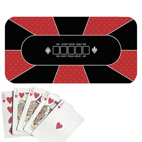 dzqad Texas Holdem, Pokertischauflage, Holdem Pokermatte, Pokertisch Pokerteppich, Pokermatte Pokertischplatte, 120x60cm rutschfeste Poker-Tischmatte, Kartentisch-Abdeckungen für Poker-Partys von dzqad