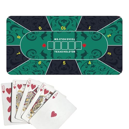 dzqad Texas Holdem, Pokertischauflage, Holdem Pokermatte, Pokertisch Pokerteppich, Pokermatte Pokertischplatte, 120x60cm rutschfeste Poker-Tischmatte, Kartentisch-Abdeckungen für Poker-Partys von dzqad