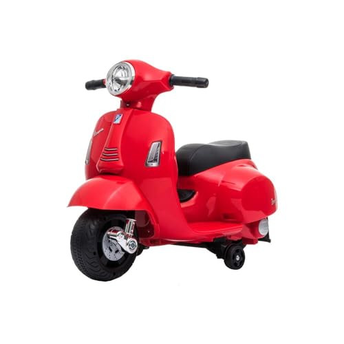 e-Spidko 40623 Vespa GTS Elektrofahrzeug für Kinder, mit Fahrten, rot von e-Spidko