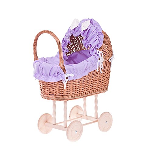 EIN Wagen, EIN Bett für Puppen aus Weide, Spielzeug aus Weide, Puppenwagen aus Weide, Korbpuppenwagen, Weidenwagen (Viollet) von e-wicker24 Alles aus Weide