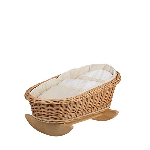 e-wicker24 EIN Schaukelbett, eine Schaukelwiege, EIN Schaukellaufgitter aus Weide für Puppen, Puppenbett von e-wicker24 Alles aus Weide