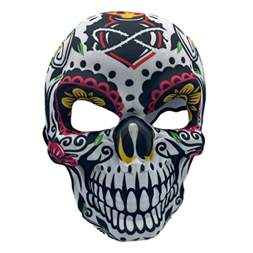 eBoutik - Halloween mexikanischer Tag der Toten Sugar Skull Neuheit Kostüm Masken - Undead Festival Dress Up für Frauen, Männer und Kinder (Feuer) von eBoutik