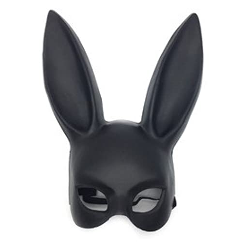 eBoutik Osterhasen-Party-Outfit – Erwachsenen-Maskerade Hasenmaske mit Ohren – Party Cosplay Verkleidung Valentinstag Ostern Kostüm Zubehör für Mädchen (Schwarz) von eBoutik