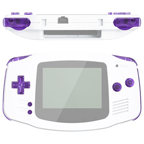 eXtremeRate Custom Tasten für Gameboy Advance GBA Spielkonsole, Ersatzteile Knöpfe A/B/L/R/Start/Select/Power/D-Pad Buttons Set für Gameboy Advance(Transparent Lila)-Ohne Console von eXtremeRate