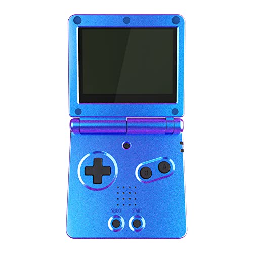 eXtremeRate IPS Ready Upgraded Gehäuse & Taste für Nintendo Gameboy Advance SP, Glossy Custom Komplette Hülle Case Cover Ersatz Abdeckung für GBA SP Konsole Zubehör-Chamäleon Lila Blau von eXtremeRate