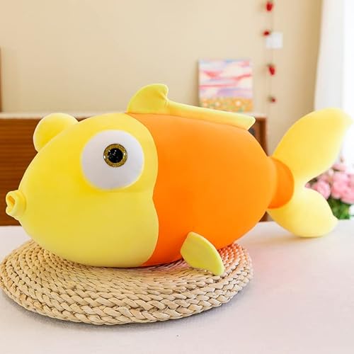 13.8inch Goldfish Plush Toy,Lifelike Bubbles The Goldfish Stuffed Animals,Cute Fish Plush Pillow Doll,Cuddly Sunny Goldfish Plushies Soft Fish Plush Decorate Pillow for Home Decor Kids Gift (Yellow) von eamve