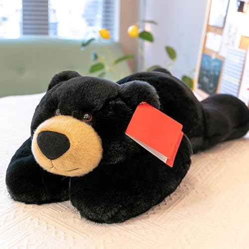 30cm WeightedPlush Toy,150g Hunde oder Bären Weighted Stuffed Animals Plüsch Puppe Throw Pillow für Kinder Dinosaurier Plüsch Figur Geschenk (Schwarzer Bär) von eamve