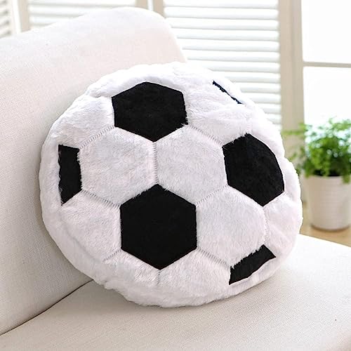 35 cm Flauschige Fußballbälle Plüschkissen, weiches Fußball, Stofftiere, dekoratives Fußball- und Fußball-Kissen, Wurfkissen, Fußball-Plüschpuppe für Heimdekoration, Kinder, großes von eamve