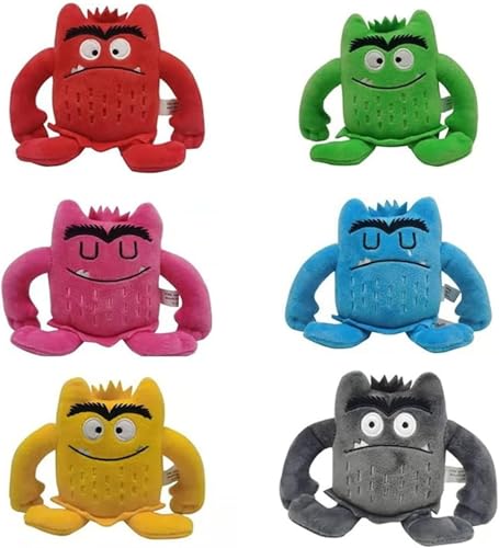 6pcs Monster Plüschtiere,My Emotional Little Monster Plüschtiere Spielzeug Puppe,Color Monster Plüsch Puppe Set-1set,My Emotional Little Monster Cartoon Puppe Plüschies für Spiele Fans,Geschenke von eamve