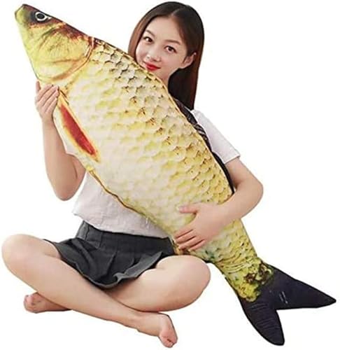 80 cm Stofftier Fisch Plüschkissen, niedliches weiches Kissen, Karpfen-Plüschtier, Geschenke, Anime, Fisch, Kawaii, weiches Kissen, Überwurfkissen für Heimdekoration, Kindergeschenk (80 cm) von eamve