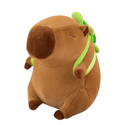 Cute Capybara Plush Toy with Turtle Backpack,Lifelike Capibara Stuffed Aniamls,Cute Capybara Plush Pillow Hugging Doll,Cuddly Capibara Plushies Gifts for Fans and Kids Birthday Christma (13.8inch) von eamve