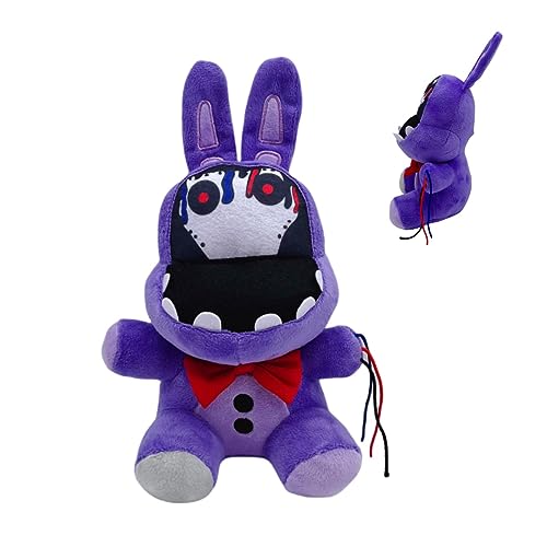 eamve 11Inch FNAF Withered Purple Bunny Plüschtiere,FNAF Security Breach Bonnie Doll Plushies,Nightmare Freddy Stuffed Animal Doll Geschenk für Kinder Fans Halloween Geburtstag Geschenk (28CM) von eamve