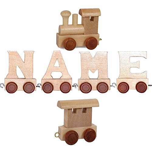 ebyreo® Buchstabenzug Lok + Nilo + Endwaggon Namenszug aus Holz | personalisierbar | Geschenk zur Geburt | Taufgeschenk | Geschenk zu Einschulung (Nilo) von ebyreo