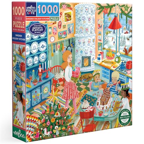 Eeboo Puzzle mit 1000 Teilen, Swedish Holiday Kitchen – Puzzle für Erwachsene, 1000 Teile, skandinavische Weihnachtsküche – Maße 58,5 cm x 58,5 cm Eeboo Puzzle mit 1000 Teilen, Swedish Holiday Kitchen – Puzzle für Erwachsene, 1000 Teile, skandinavische Weihnachtsküche – Maße 58,5 cm x 58,5 cm von eeBoo