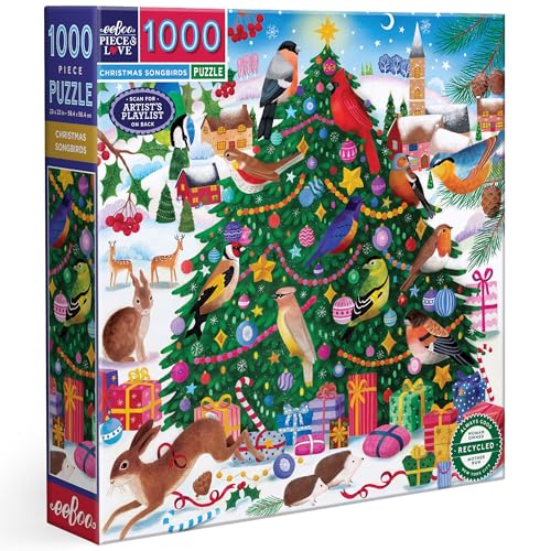Eeboo - Puzzle mit 1000 Teilen Christmas Songbirds – Weihnachtspuzzle 1000 Teile – Maße 58,5 cm x 58,5 cm Eeboo - Puzzle mit 1000 Teilen Christmas Songbirds – Weihnachtspuzzle 1000 Teile – Maße 58,5 cm x 58,5 cm von eeBoo
