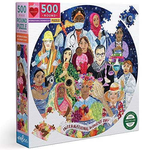 eeBoo Bär International Women's Day recyceltem Karton am Frauentag-Puzzle für Erwachsene 500 Teile über die Frau-PZFINW von eeBoo