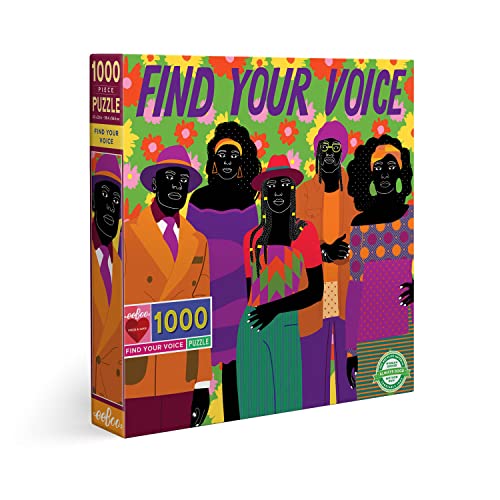 eeBoo: Piece and Love Find Your Voice 1000-teiliges quadratisches Erwachsenen-Puzzle, Puzzle für Erwachsene und Familien, enthält glänzende, stabile Teile und minimalen Puzzlestaub von eeBoo