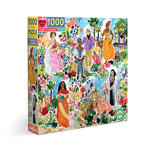 eeBoo PZTPOT Inés Poet's Garden Puzzle für Erwachsene, 1000 Teile – recycelter Karton Garten der Dichter von eeBoo