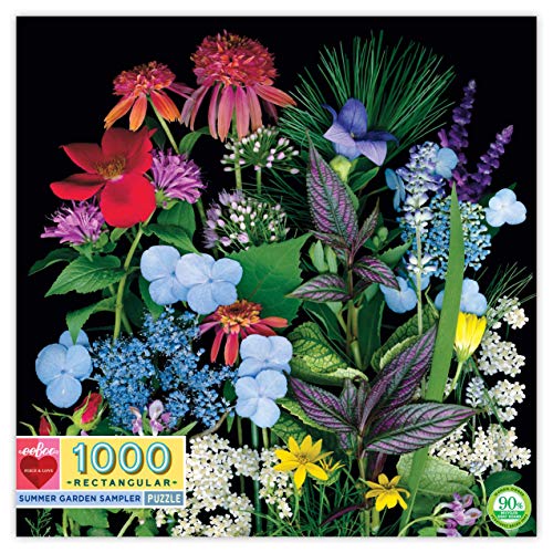 eeBoo Piece and Love Summer Garden Sampler Puzzle, rechteckig, für Erwachsene, 1000 Teile von eeBoo