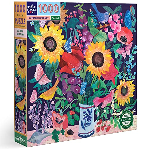 eeBoo Summer Bouquet recyceltem Karton-Puzzle Erwachsene 1000 Bunte Teile-PZTSMB, Beere von eeBoo