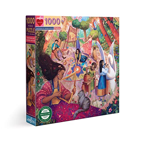 eeBoo: Piece and Love Pantheon of Women Artists Adult 1000 PC Sq Puzzle, Hochwertiges Puzzle für Erwachsene und Familien, Enthält glänzende, stabile Teile und minimalen Puzzlestaub von eeBoo