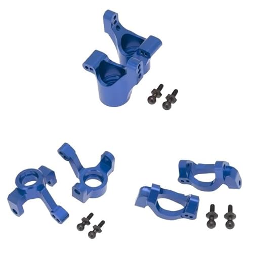 6 Stück Metall vorne Lenkerblock Zaubernden Block Hinterer Stumpenker Träger für Traxxas LaTrax Teton 1/18 for RC Auto Upgrade Teile(Blue) von eejinwen