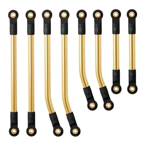 8PCS Messing Link Set Hohe Spiel Chassis Links für TRX4M Upgrade Teile 1/18 RC Crawler Auto Zubehör(Brass) von eejinwen