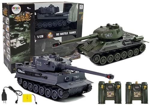 efaso 2X Panzer ferngesteuert 1:28 Tiger Panzer & T-34 mit integriertem Infrarot Kampfsystem 2.4GHz RC Panzer mit Schussfunktion/Ferngesteuerter Panzer Modell efaso 2X Panzer ferngesteuert 1:28 Tiger Panzer & T-34 mit integriertem Infrarot Kampfsystem 2.4GHz RC Panzer mit Schussfunktion/Ferngesteuerter Panzer Modell von efaso