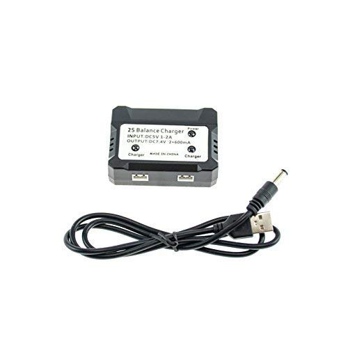 efaso 7,4V Doppelladegerät mit USB-Kabel - Ladegerät mit Balancer für Zwei Akkus - Passend für Verschiedene RC Modelle - z.B. X101, X600, F45, F49, WLToys 12428, A959 efaso 7,4V Doppelladegerät mit USB-Kabel - Ladegerät mit Balancer für Zwei Akkus - Passend für Verschiedene RC Modelle - z.B. X101, X600, F45, F49, WLToys 12428, A959 von efaso