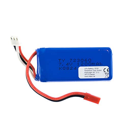 efaso Akku 7,4V 1200 mAh Li-Po mit JST Stecker passend für WLToys V353, V666 von efaso