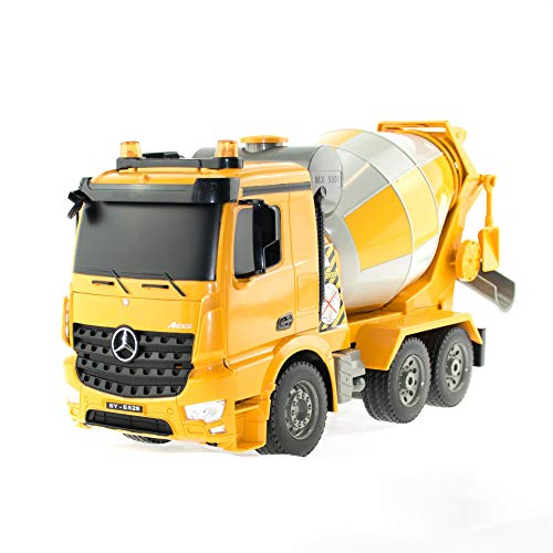 efaso Ferngesteuerter Betonmischer Mercedes Arocs 1:20 RC Truck Lizenzfahrzeug Baustellenfahrzeug Licht Sound drehbare Mischtrommel von efaso