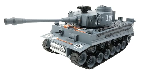 efaso 1:18 RC Panzer, Deutscher Tiger I RC Panzer Modellspielzeug, Militärpanzer mit Rauch, Sound und Licht, Militärspielzeug in detailgetreuer Nachbildung von efaso