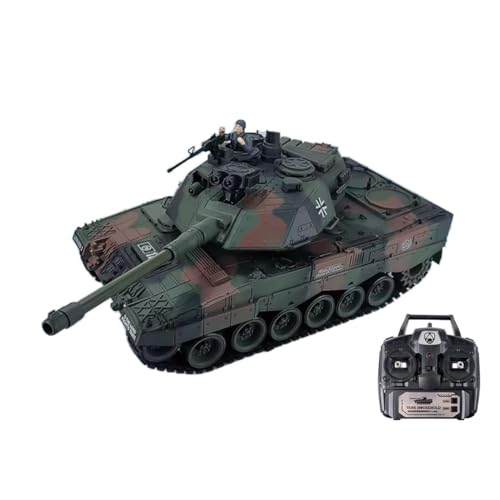 efaso Ferngesteuerter Panzer German Leopard 1:18 - Panzer ferngesteuert mit Schussfunktion, drehbarer Turm, Sound&Licht - Panzer Modell/RC Panzer (German Leopard - Standart Set) von efaso