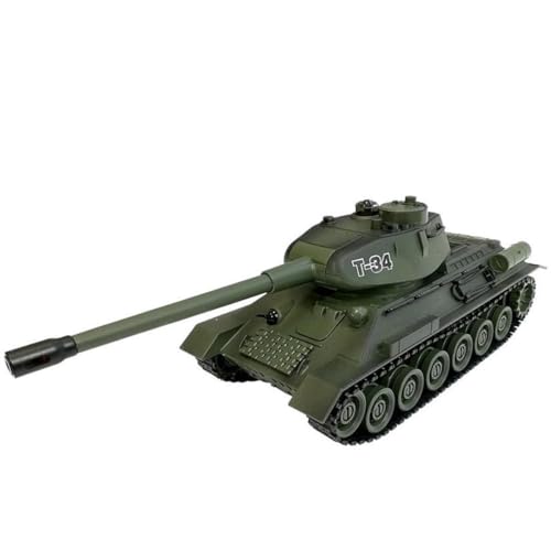 efaso Ferngesteuerter Panzer T-34 99815-27/40 MHz Panzer ferngesteuert mit Schussfunktion (Simulation) / Infrarot Kampfsystem/drehbarer Turm mit Sound und Licht 1:28 - Panzer Modell/RC Panzer von efaso