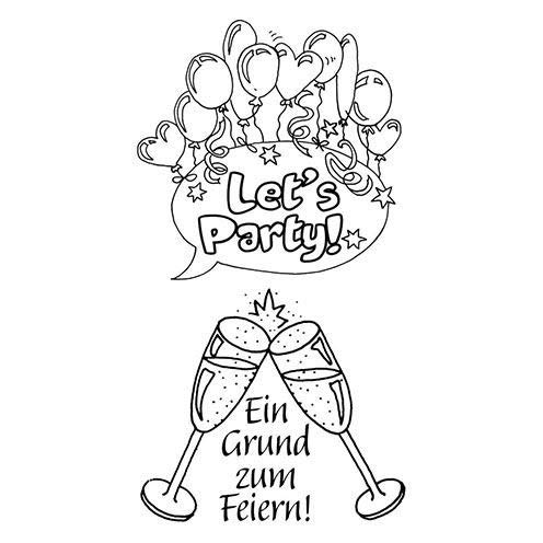 Stempel Clear, Let´s Party!, A7 / 74 x 105 mm, 2 - teilig, transparent von efco