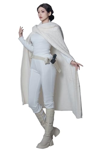 eioaner Damen Queen Padme Amidala Naberrie Kostüm weißes Kleid Halloween Wars Cosplay Anzug (Damengröße, klein) von eioaner