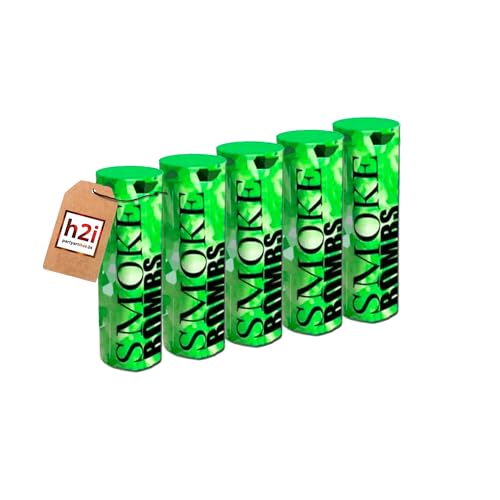 h2i Rauch Vulkan Fontäne - Smoke Tube Rauchfackel Rauchtopf Rauchgenerator Rauchbombe - 5 Stück in Rauchfarbe grün - dichter kräftiger Rauch - Brenndauer ca. 45 sek - Ganzjahresfeuerwerk Kat T1/F1 h2i Rauch Vulkan Fontäne - Smoke Tube Rauchfackel Rauchtopf Rauchgenerator Rauchbombe - 5 Stück in Rauchfarbe grün - dichter kräftiger Rauch - Brenndauer ca. 45 sek - Ganzjahresfeuerwerk Kat T1/F1 von h2i