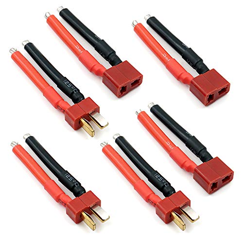 3 Paare T Stecker Stecker Buchse und Stecker Deans mit 12AWG Silikondraht für RC Lipo Batteriekabel Drohne von elechawk