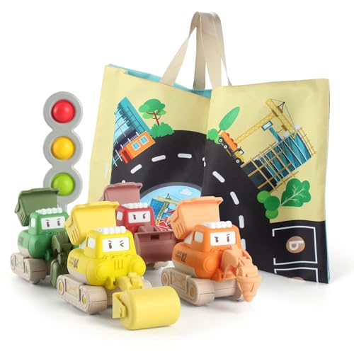 elfish kids Spielzeug ab 1 Jahr - 6 in 1 Bagger Spielzeug mit Spielmatte Baby für Kinderspielzeug ab 2 Jahre, Montessori Spielzeug ab 1 2 3 Jahr, Baby Spielzeug Kinderspielzeug ab 1 2 3 Jahr von elfish kids