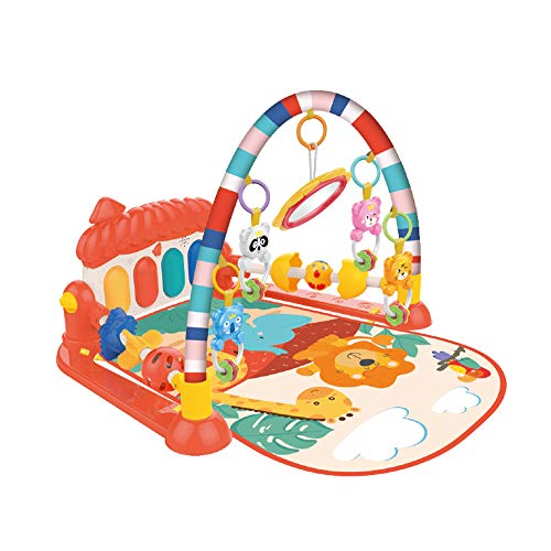 Eners Baby Gym Spielmatte Musikalische Aktivitätsmatte Piano Baby Play Gym Bauchzeit Gepolsterte Matte für Baby Neugeborene Kleinkind Kleinkinder (Pilze red) von eners