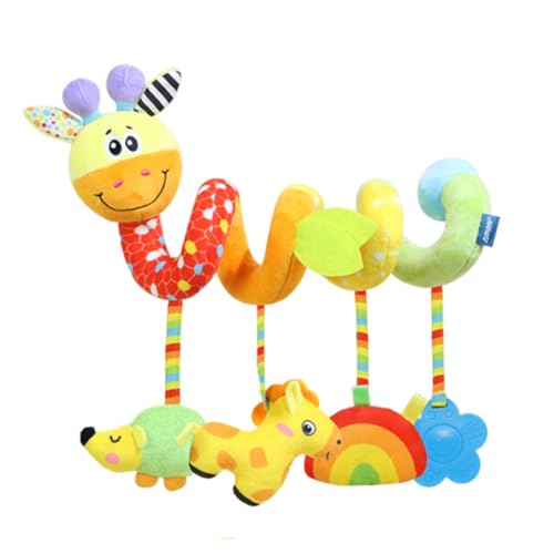 eners Kinderwagen Spielzeug Babyschale Kinderbett Spiralspielzeug - Activity Spirale Hängespielzeug Reise Aktivität Spielzeug Baby Spiral Plüschtier für Kleinkindern ab 0+ Monaten（Giraffe） von eners