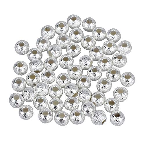 ensecoo 50 * 4mm versilberte runde Sternenstaub Perlen von ensecoo